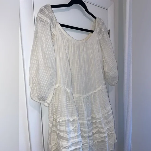 Free People Off the Shoulder White Mini Dress - Picture 2 of 4